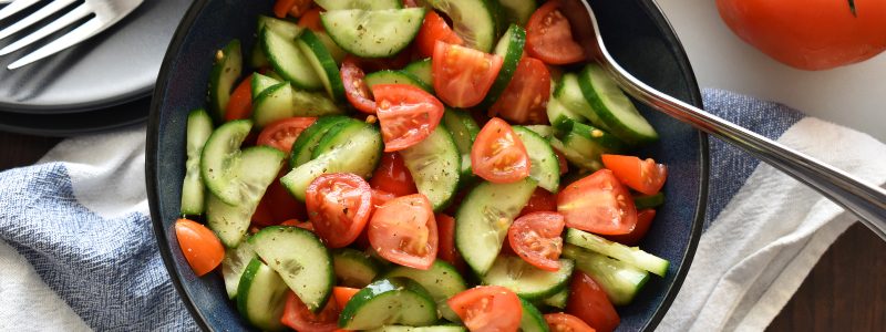 Cucumber salad with tomatoes